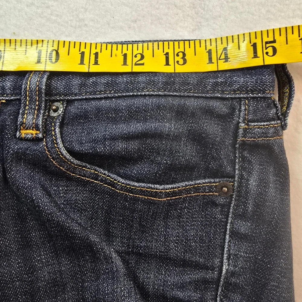 J Crew Jeans Womens sz 26 Toothpick‎ Stretch Dark Denim Skinny 30x28 Distressed
